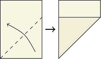 Step 1: make a diagonal crease.